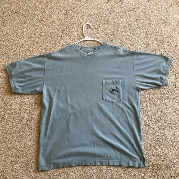 Tommy Bahama Shirt Mens Large Blue Embroidered Pocket Logo Relaxed - Picture 1 of 4